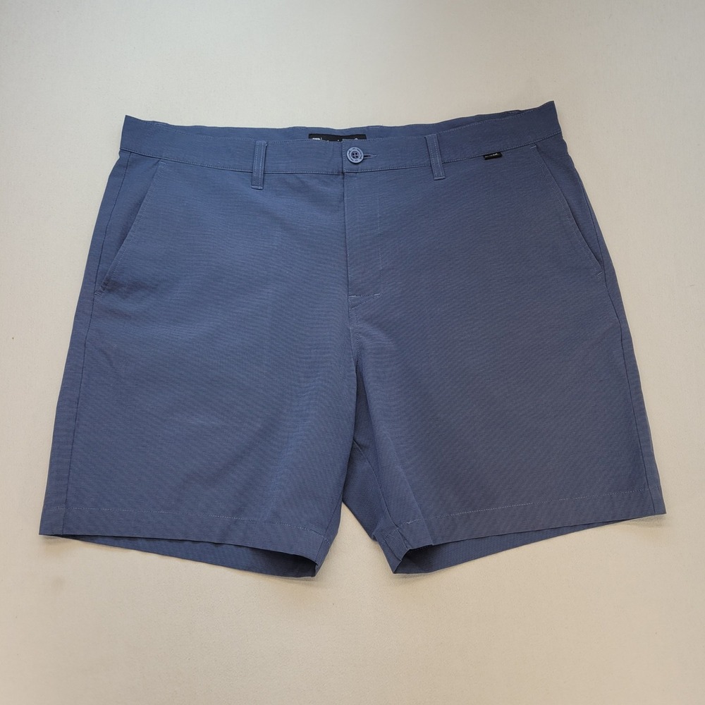 TravisMathew Golf Shorts Mens 38 Blue Grey Performance Stretch Beck Shorts